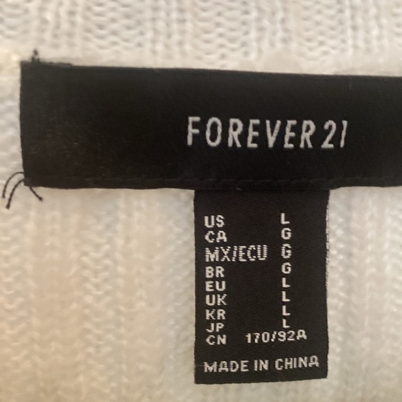 Forever 21 size L ribbed cream sweater - Picture 3 of 4